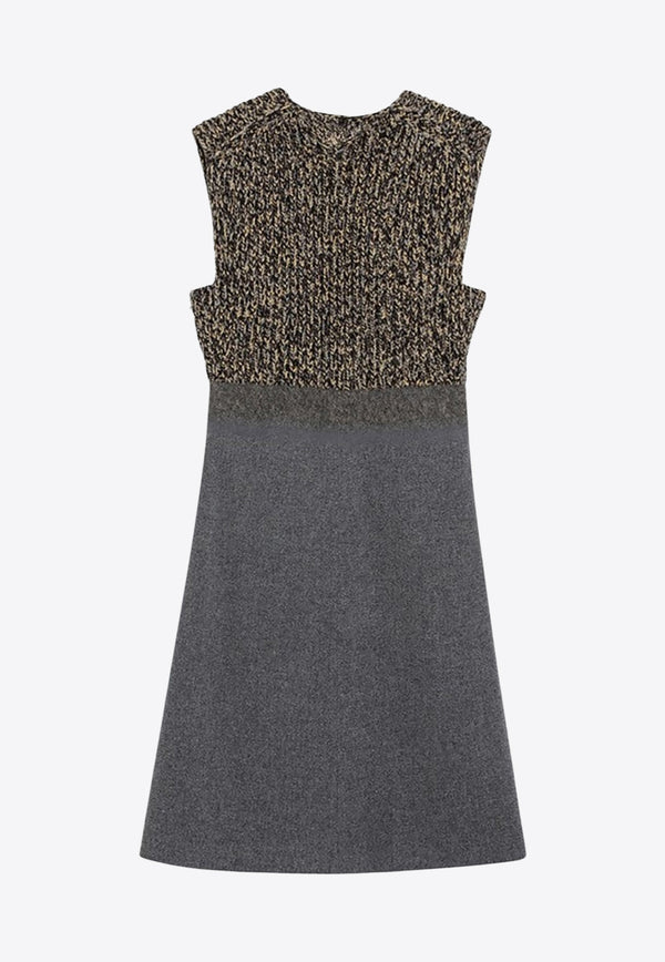 Prada V-neck Wool-Blend Knitted Dress Multicolor P3Q26ROOO17Z6/R_PRADA-F0480