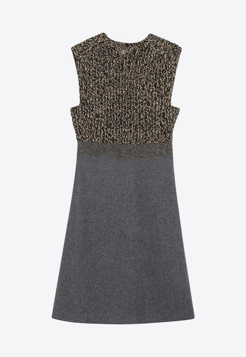 Prada V-neck Wool-Blend Knitted Dress Multicolor P3Q26ROOO17Z6/R_PRADA-F0480