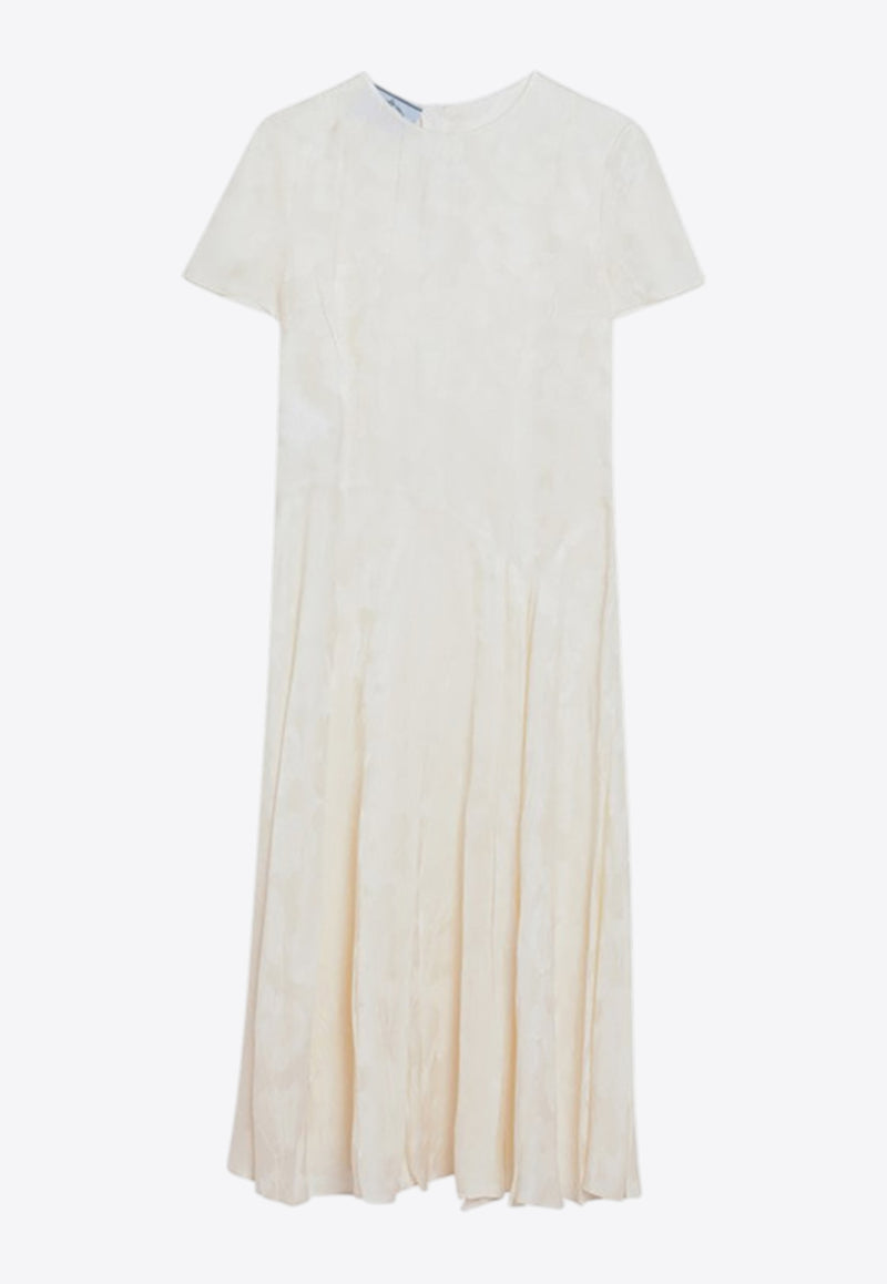 Prada Floral Jacquard Midi Dress Ivory P3Q30OOO17ZC/R_PRADA-F0304