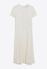 Prada Floral Jacquard Midi Dress Ivory P3Q30OOO17ZC/R_PRADA-F0304