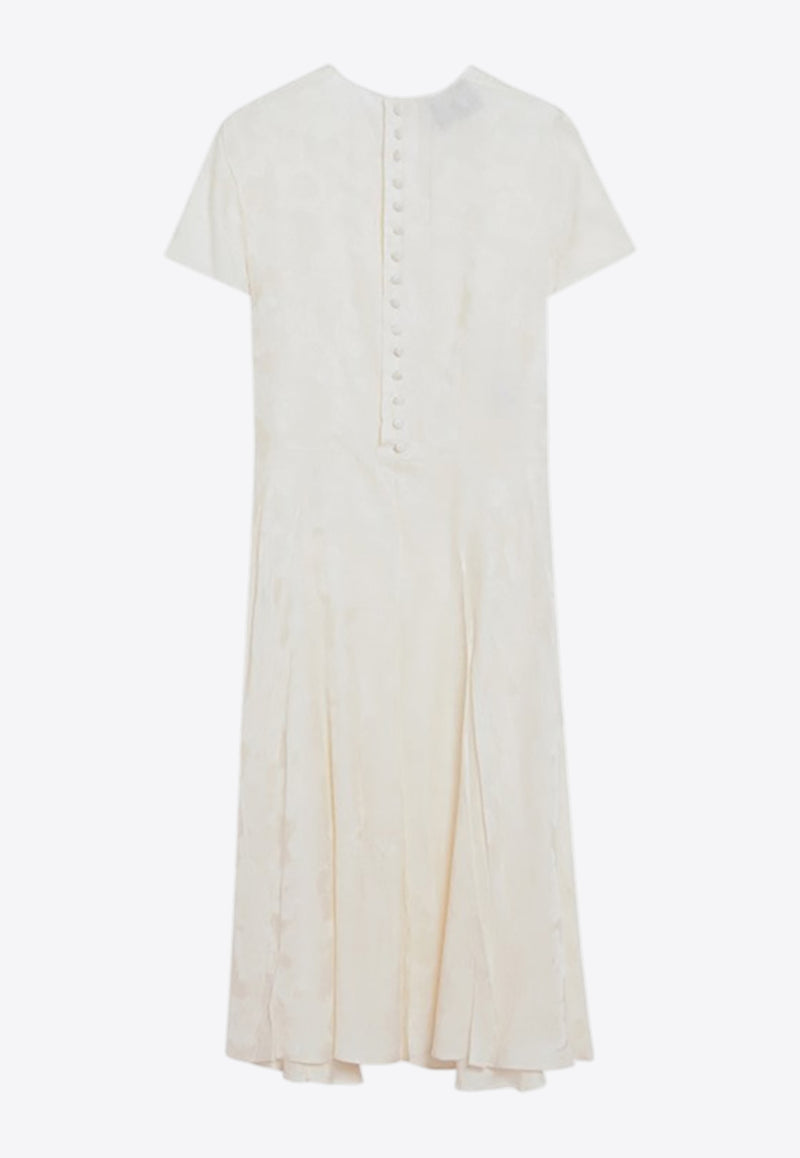 Prada Floral Jacquard Midi Dress Ivory P3Q30OOO17ZC/R_PRADA-F0304