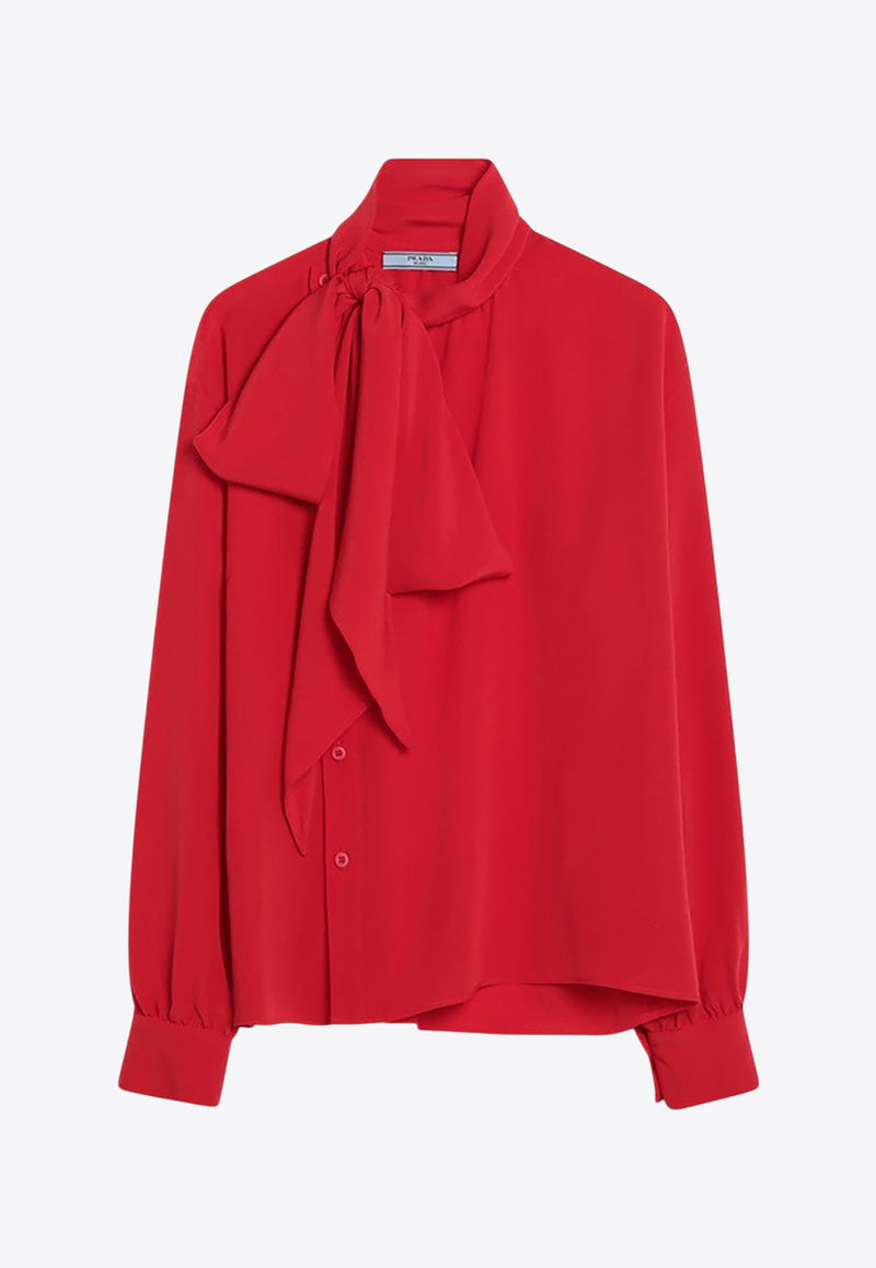 Prada Silk Scarf Blouse Red P420IOOO167C/Q_PRADA-F0011