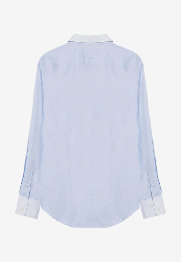 Prada Long-Sleeved Buttoned Shirt Light Blue P452HROOO15SE/P_PRADA-F0012