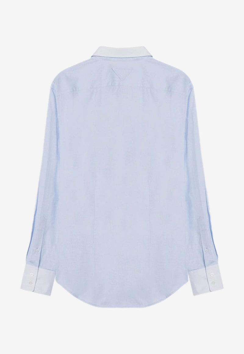 Prada Long-Sleeved Buttoned Shirt Light Blue P452HROOO15SE/P_PRADA-F0012