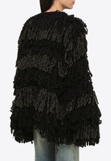 Roberto Collina All-Over Fringed Cardigan Black P48012P48/N_ROBER-09