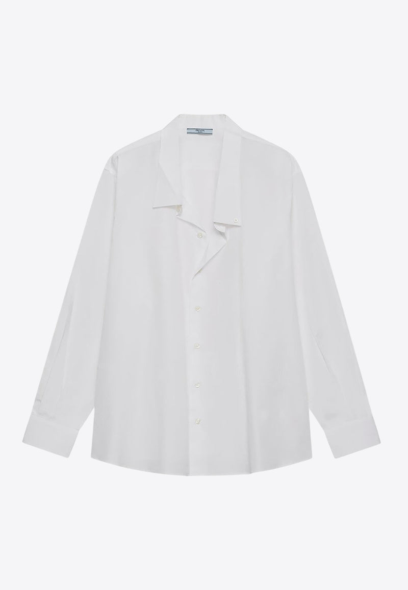 Prada Long-Sleeved Poplin Shirt White P480IOOO1XV2/R_PRADA-F0009
