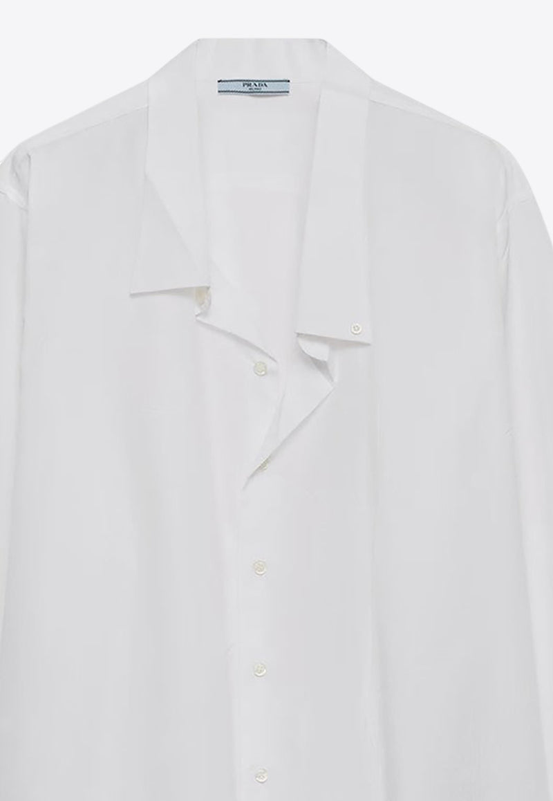 Prada Long-Sleeved Poplin Shirt White P480IOOO1XV2/R_PRADA-F0009