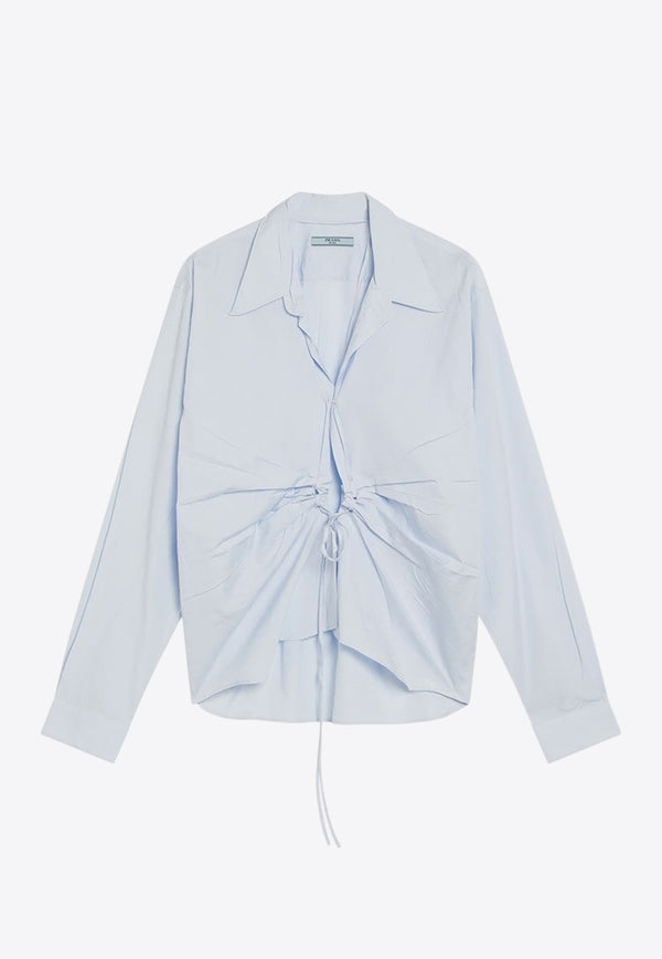 Prada Buttoned Fil-À-Fil Long-Sleeved Shirt Light Blue P481IOOO1650/R_PRADA-F0M10