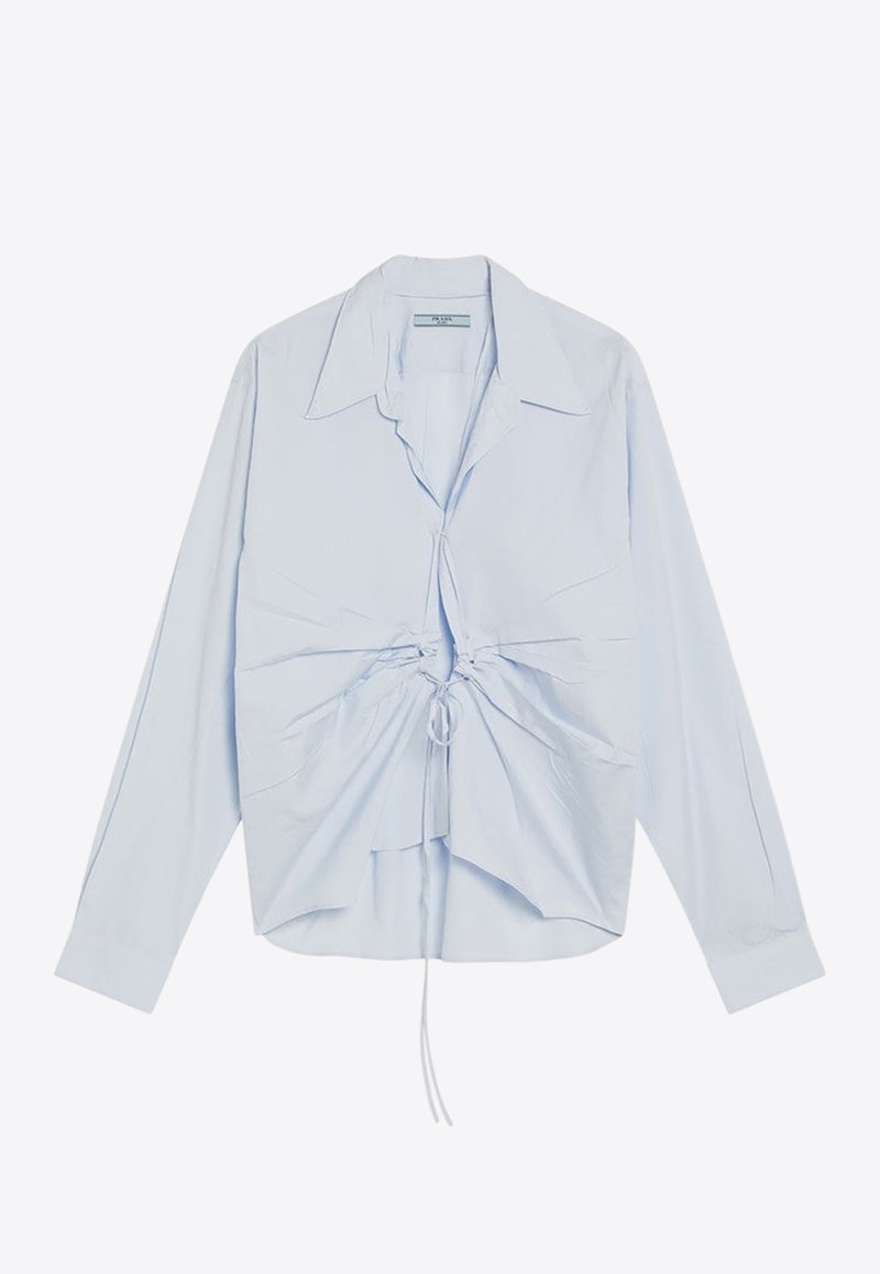 Prada Buttoned Fil-À-Fil Long-Sleeved Shirt Light Blue P481IOOO1650/R_PRADA-F0M10