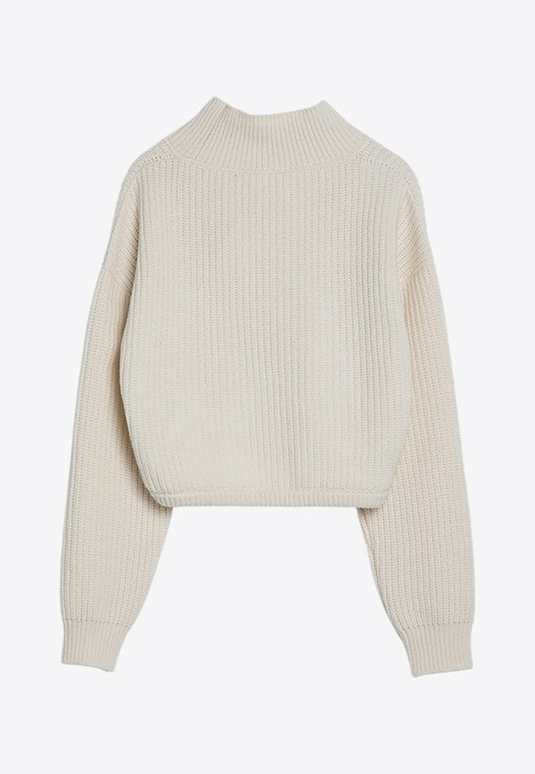 Erika Cavallini Evelina Wool-Blend Turtleneck Sweater Cream P4WC12WO/P_ERIKA-A20-0