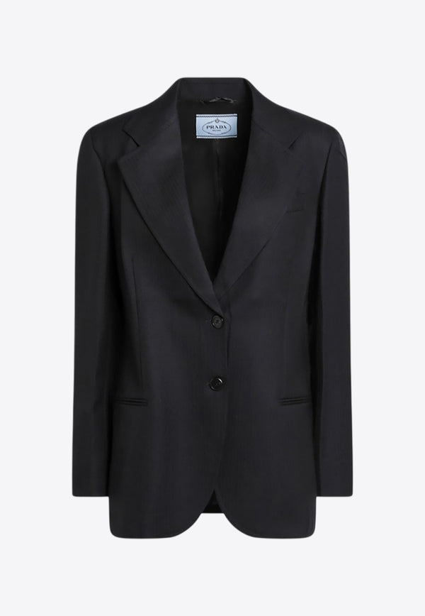 Prada Single-Breasted Wool Jacket Blue P545POOO16OX/R_PRADA-F0008