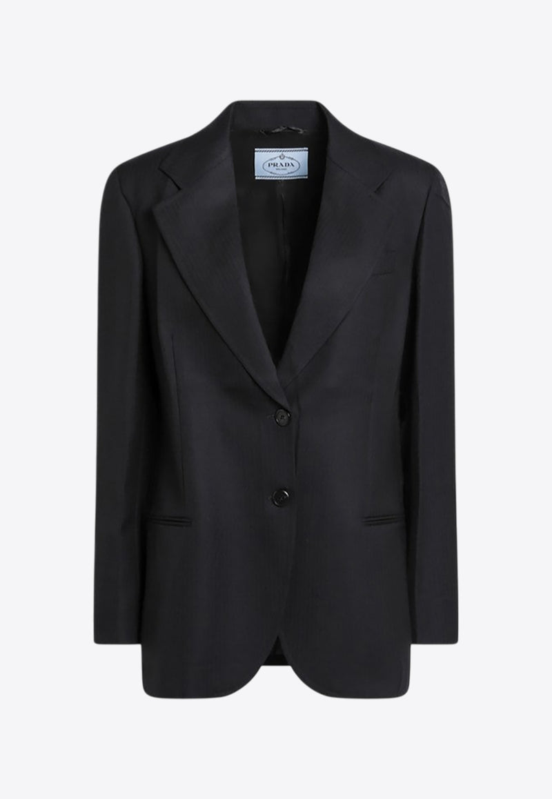 Prada Single-Breasted Wool Jacket Blue P545POOO16OX/R_PRADA-F0008