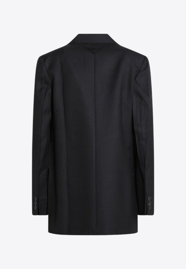 Prada Single-Breasted Wool Jacket Blue P545POOO16OX/R_PRADA-F0008