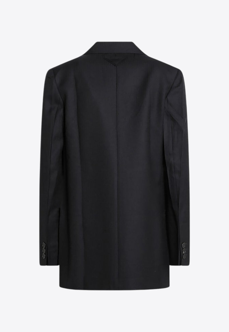 Prada Single-Breasted Wool Jacket Blue P545POOO16OX/R_PRADA-F0008