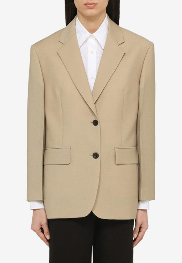 Prada Single-Breasted Wool and Mohair Blazer Beige P556OOOO12I1/O_PRADA-F0065