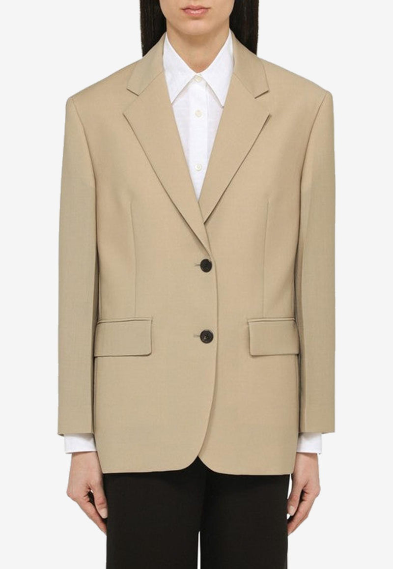 Prada Single-Breasted Wool and Mohair Blazer Beige P556OOOO12I1/O_PRADA-F0065