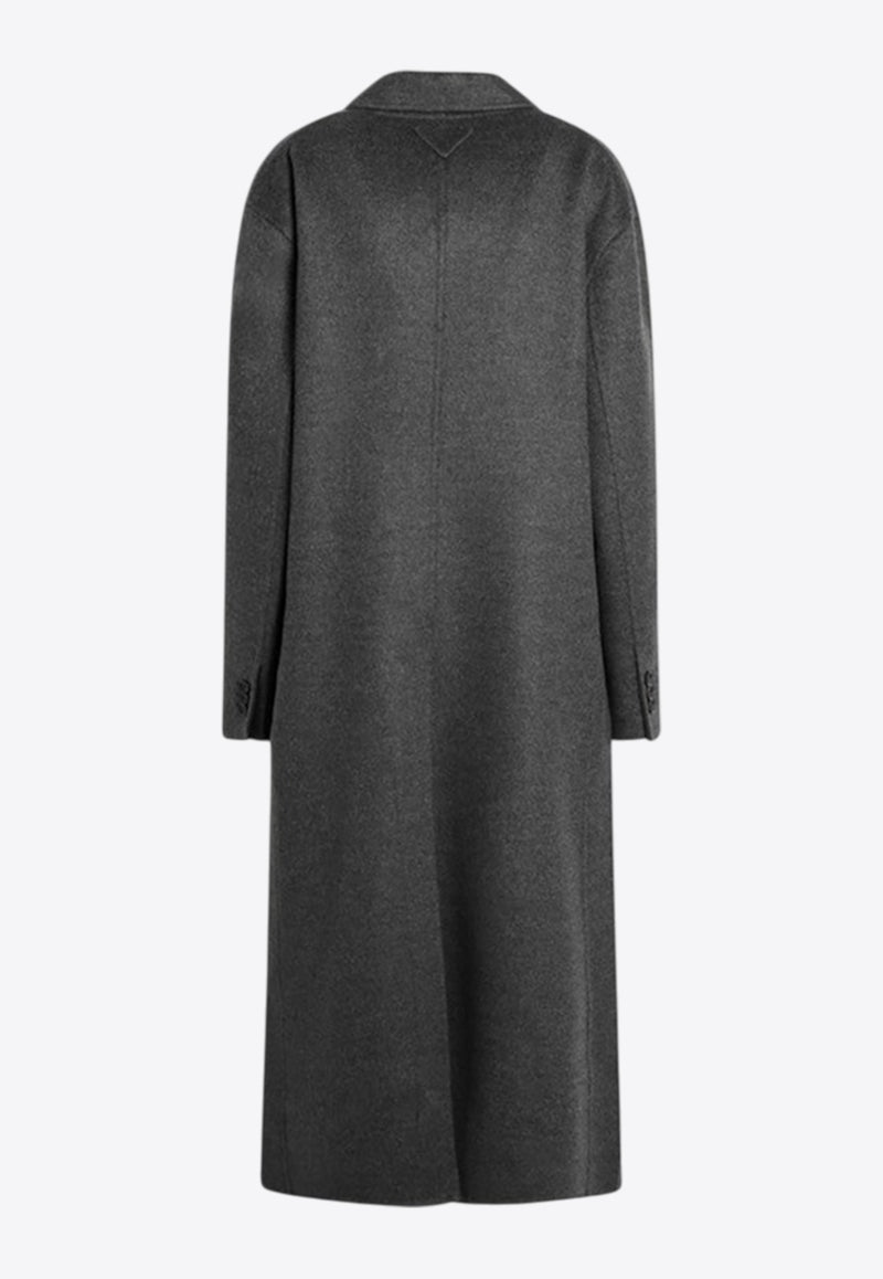 Prada Double-Breasted Wool and Cashmere Coat Gray P617SOOO179B/R_PRADA-F0480