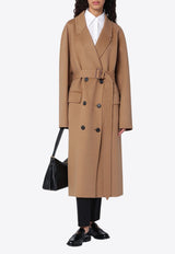 Prada Double-Breasted Wool-Blend Coat Brown P667RHOOO13FY/Q_PRADA-F0040