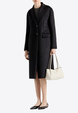 Prada Single-Breasted Cashgora Coat Black P668M13FY/Q_PRADA-F0002