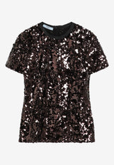 Prada Sequined Crewneck Top Purple P974MROOO176A/R_PRADA-F0051