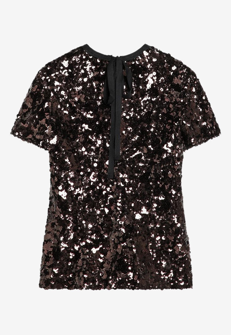 Prada Sequined Crewneck Top Purple P974MROOO176A/R_PRADA-F0051