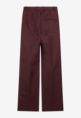 The Frankie Shop Lenora Tailored Wool-Blend Pants Burgundy PAFS21522WO/S_THE-711