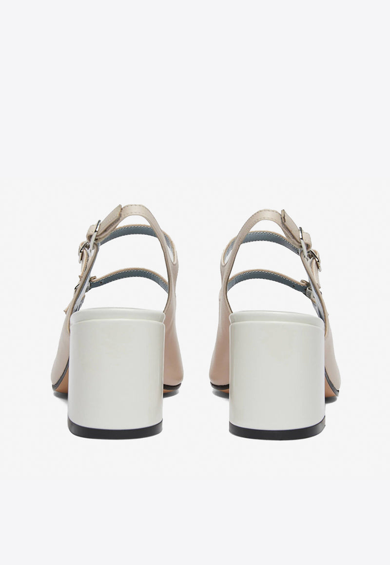 Carel Paris Papaya Babydoll 60 Slingback Pumps Nude PAPAYA 25-332778_WHITE MULT