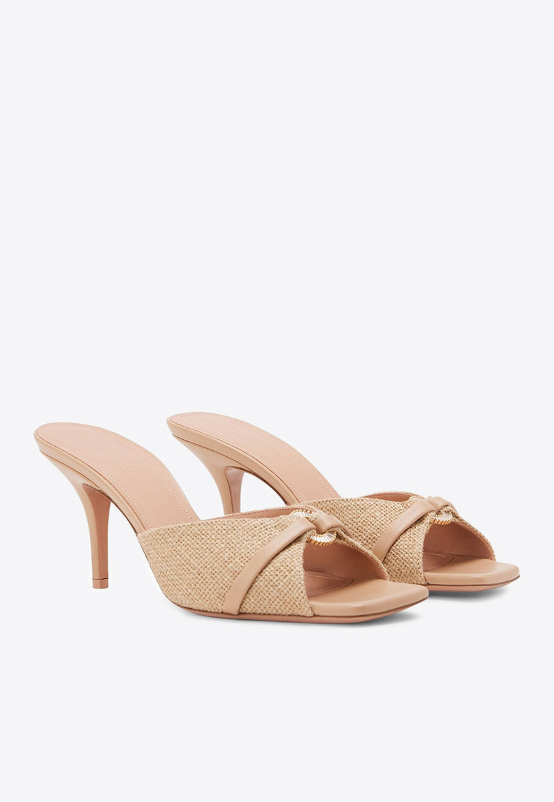 Malone Souliers Patricia 70 Jute and Leather Mules PATRICIA70-1BEIGE