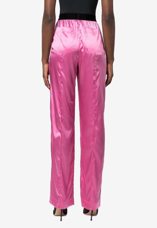 Tom Ford Logo Waistband Straight-Leg Pants Rose PAW397-FAX881 DP152