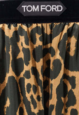 Tom Ford Leopard Print Silk Pants Brown PAW397FAP225_KB359