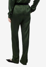 Silk Pants with Elastic-Waist