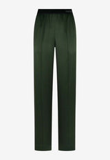 Silk Pants with Elastic-Waist