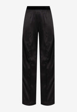 Silk Pants with Elastic-Waist