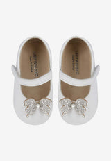 BABYWALKER Baby Girls Embellished-Butterfly Ballet Flats White PB/1654_WHITE