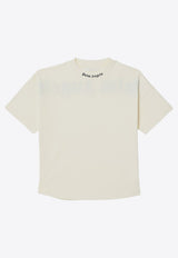 Palm Angels Kids Boys Classic Logo T-shirt Ivory PBAA002C99-AJER001/P_PALMA-0410