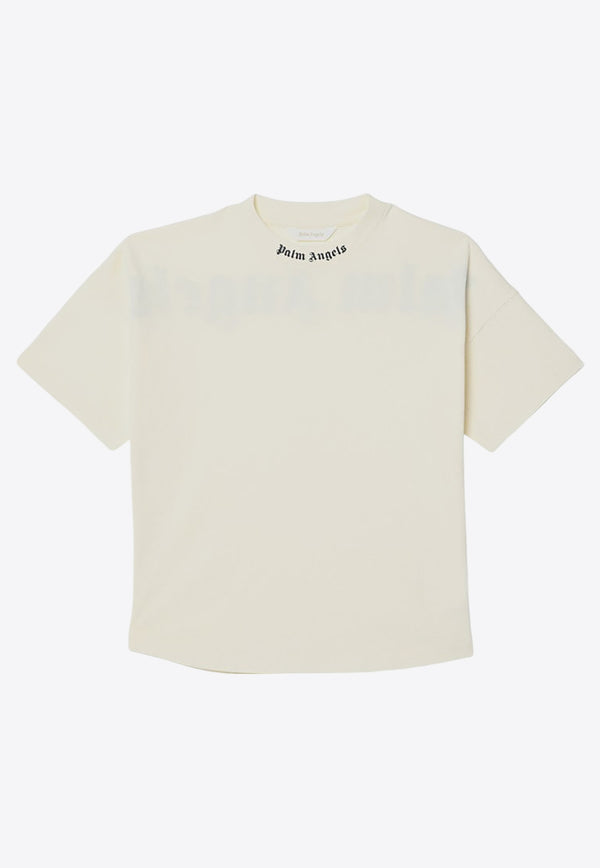 Palm Angels Kids Boys Classic Logo T-shirt Ivory PBAA002C99-AJER001/P_PALMA-0410