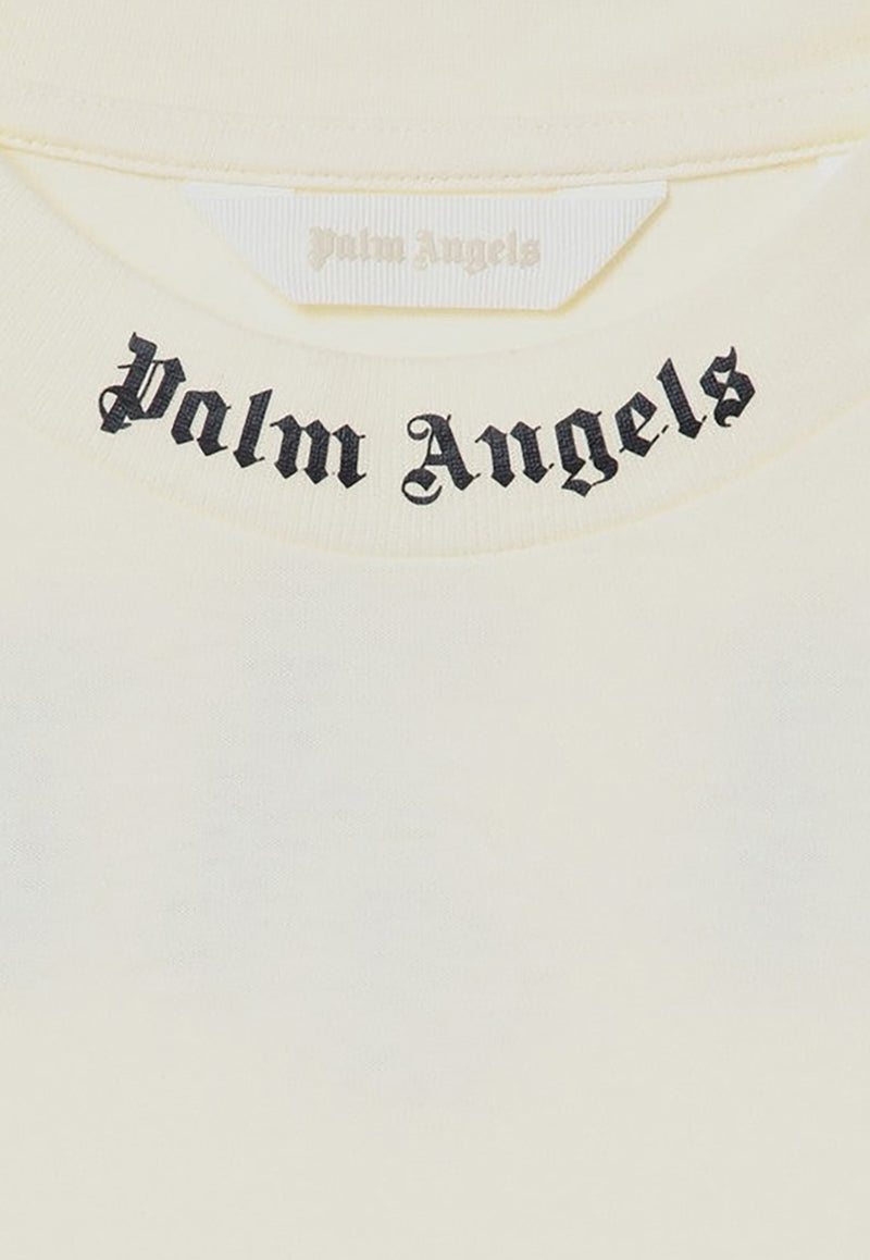 Palm Angels Kids Boys Classic Logo T-shirt Ivory PBAA002C99-AJER001/P_PALMA-0410