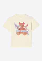 Palm Angels Kids Boys Bear Devil Print T-shirt Ivory PBAA003F24-AJER002/P_PALMA-0460