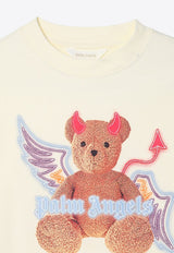 Palm Angels Kids Boys Bear Devil Print T-shirt Ivory PBAA003F24-AJER002/P_PALMA-0460