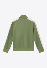 Palm Angels Kids Boys Side Band Zip-Up Track Jacket Green PBBD002C99-AFAB003/P_PALMA-5603