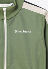 Palm Angels Kids Boys Side Band Zip-Up Track Jacket Green PBBD002C99-AFAB003/P_PALMA-5603