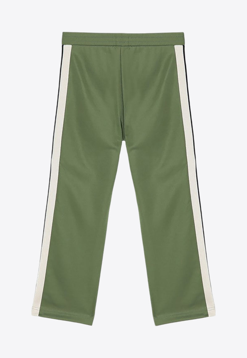 Palm Angels Kids Boys Logo Print Track Pants Green PBCJ002C99-AFAB003/P_PALMA-5603