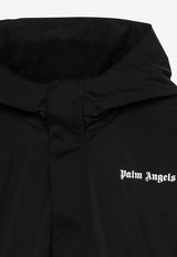 Palm Angels Kids Boys Logo Print Windbreaker Jacket Black PBEB003C99-AFAB001/O_PALMA-1001