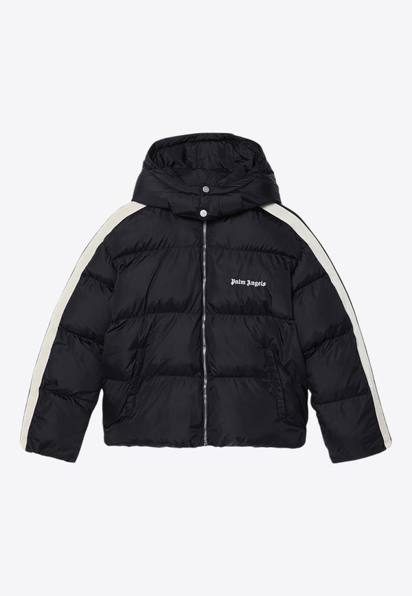 Palm Angels Kids Boys Logo Print Puffer Jacket Black PBEJ001F24-AFAB002/P_PALMA-1003