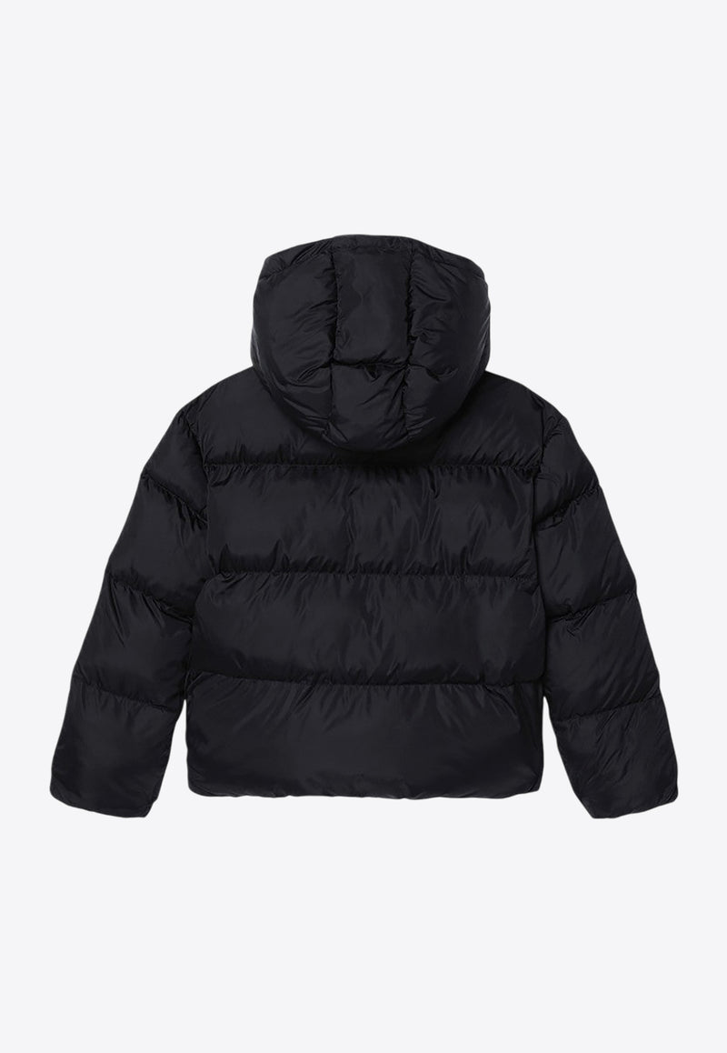 Palm Angels Kids Boys Logo Print Puffer Jacket Black PBEJ001F24-AFAB002/P_PALMA-1003