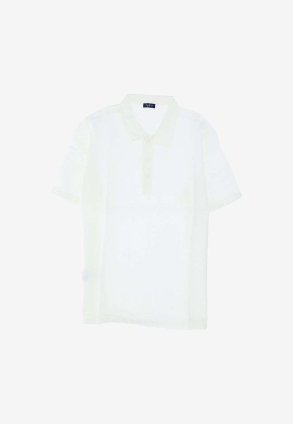 Il Gufo Boys Polo T-shirt in Linen White PC060_L6006_010