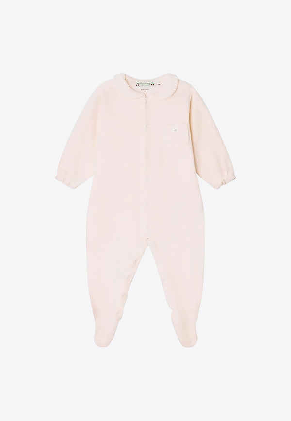 Bonpoint Baby Girls Talou Logo Patch Sleepsuit Pink PEBPI1051PYCO/O_BONPO-021