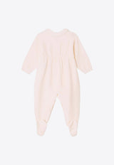 Bonpoint Baby Girls Talou Logo Patch Sleepsuit Pink PEBPI1051PYCO/O_BONPO-021
