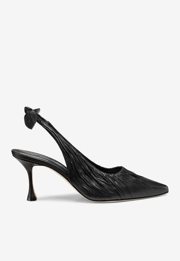 Manolo Blahnik Pelagalo 70 Nappa Leather Slingback Pumps  PELAGALO 70 BLACK 0015 1603-0001