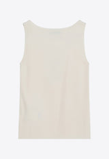 Max Mara Pentola Viscose Tank Top Ivory PENTOLACO/Q_MAXM-001